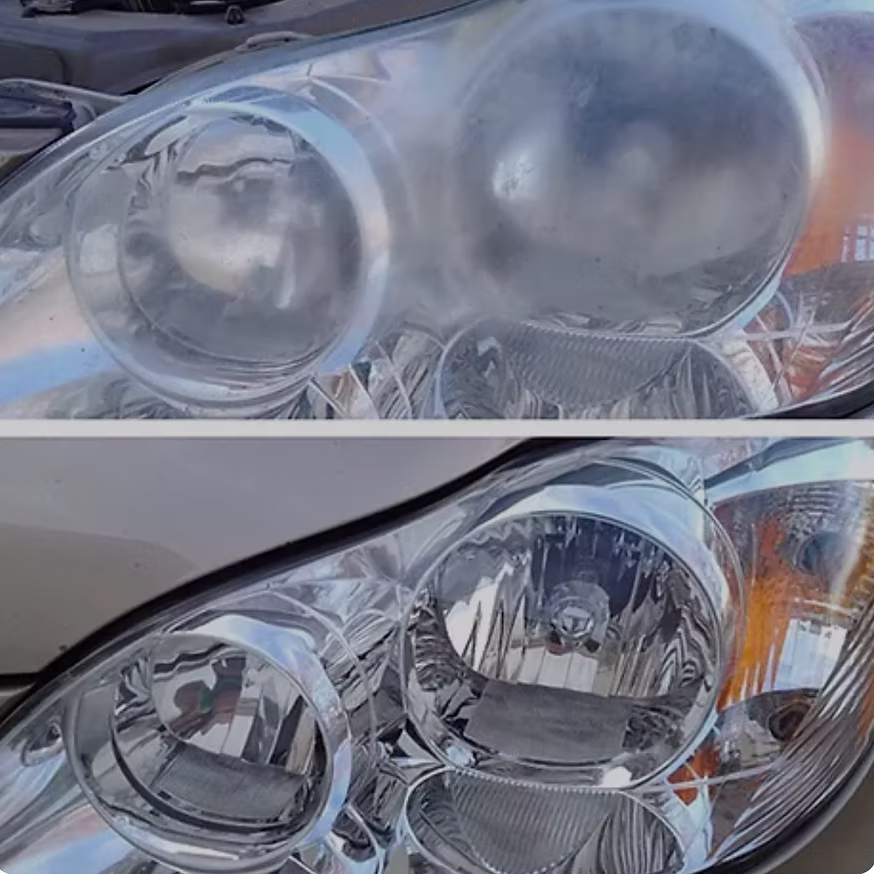 Headlight restoration before and after