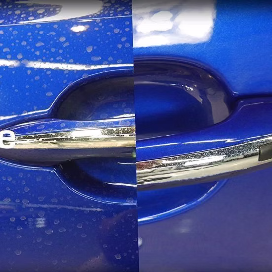 Hard water spot removal before and after